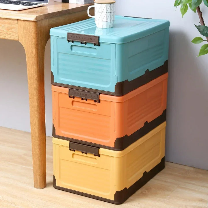 Foldable Plastic Storage Box with Lid – 1 PCS