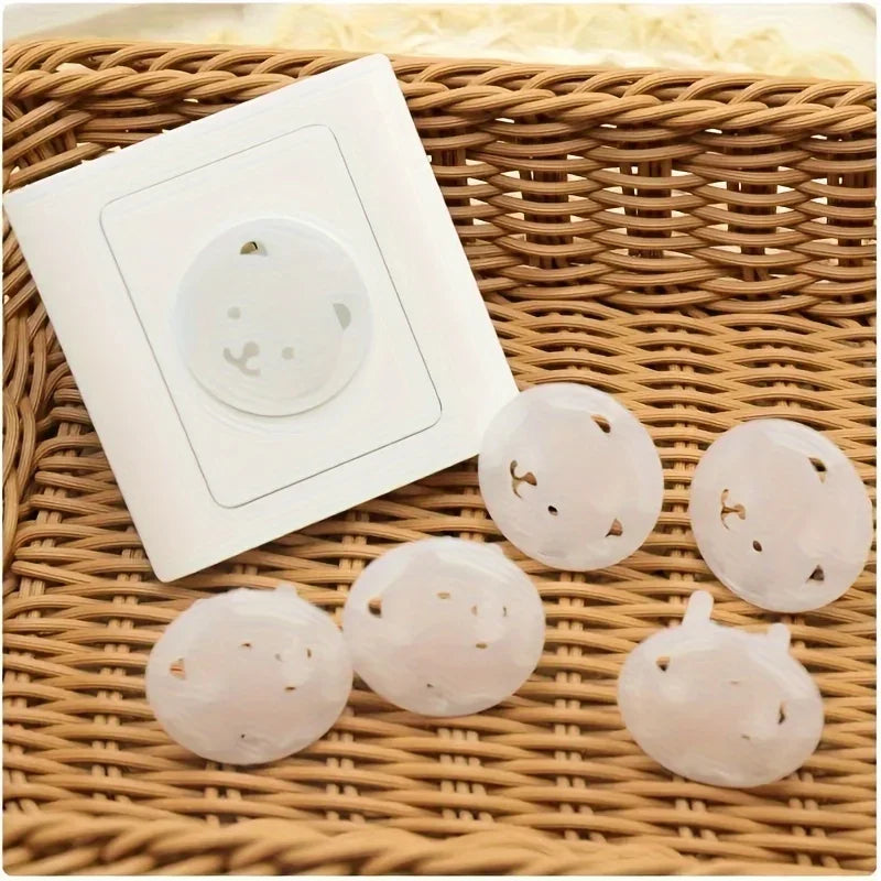 10PCS Bear-Shaped EU Socket Covers – Child Safety Plug Protectors