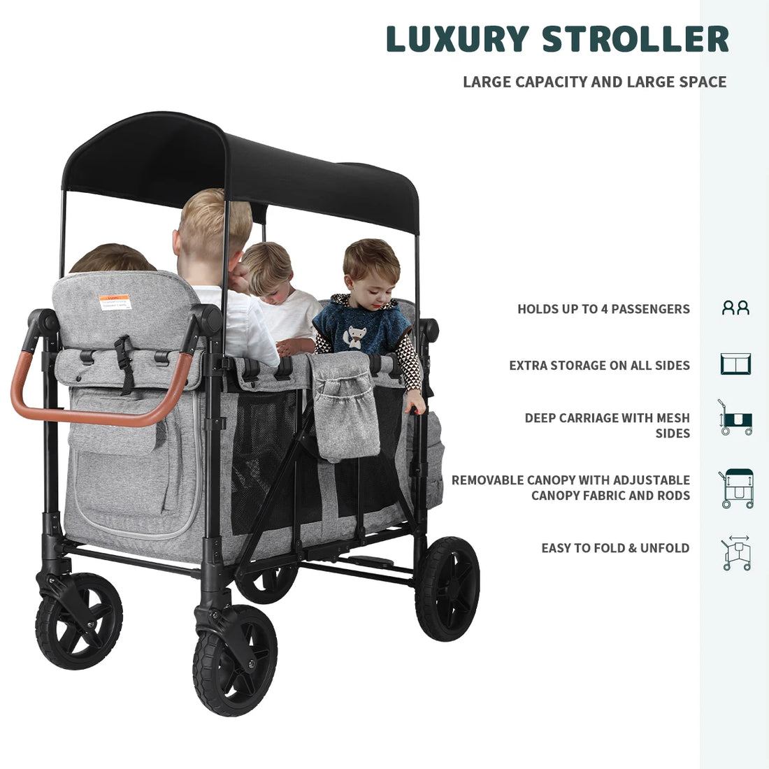 Foldable Portable Baby Stroller with Adjustable Handle