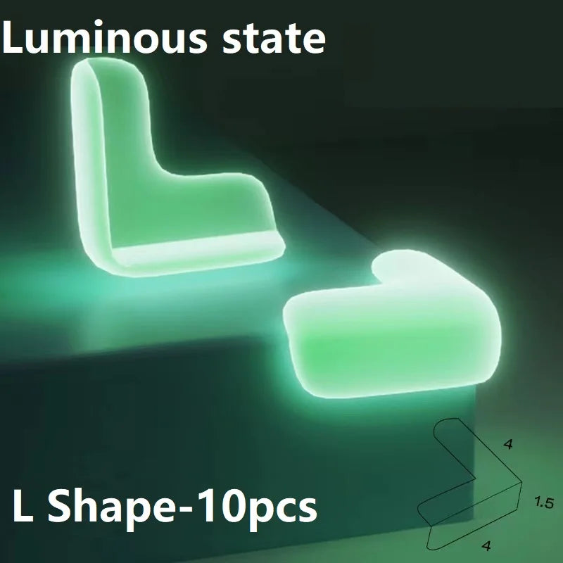 10pcs Baby Luminous Silicone Corner Protectors