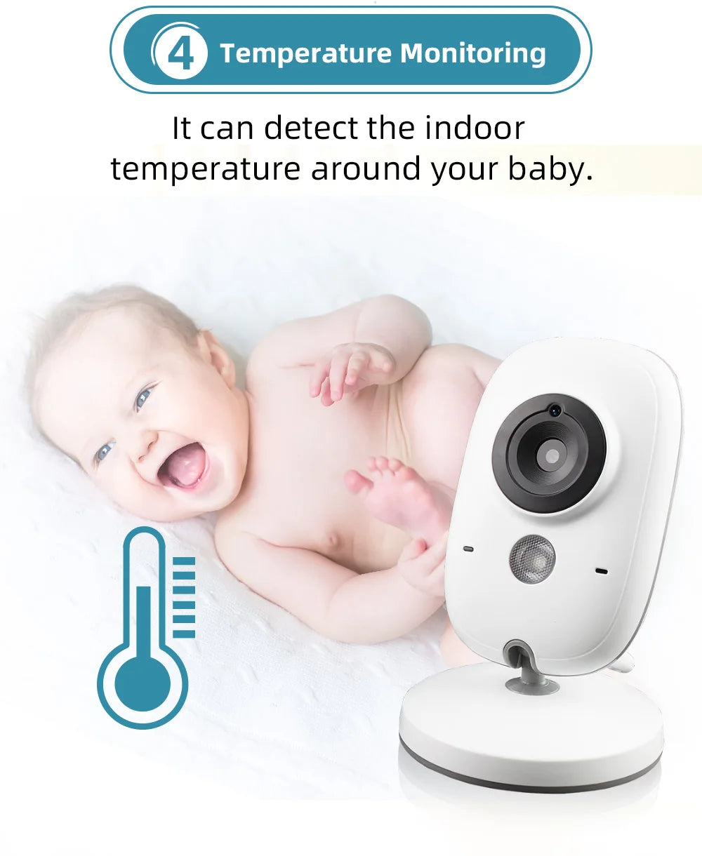 TakTark 3.2" Wireless Video Baby Monitor – Night Vision & Lullabies