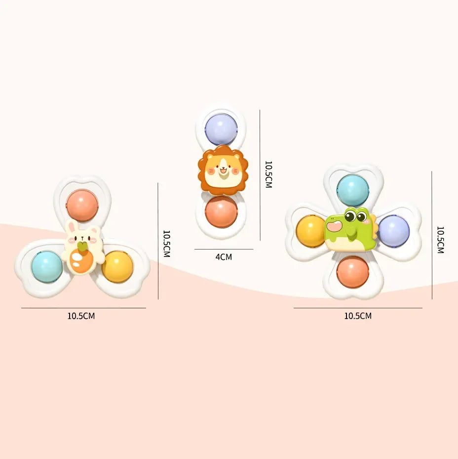 3-in-1 Suction Cup Spinner Toy – Teether, Rattle & Bath Toy