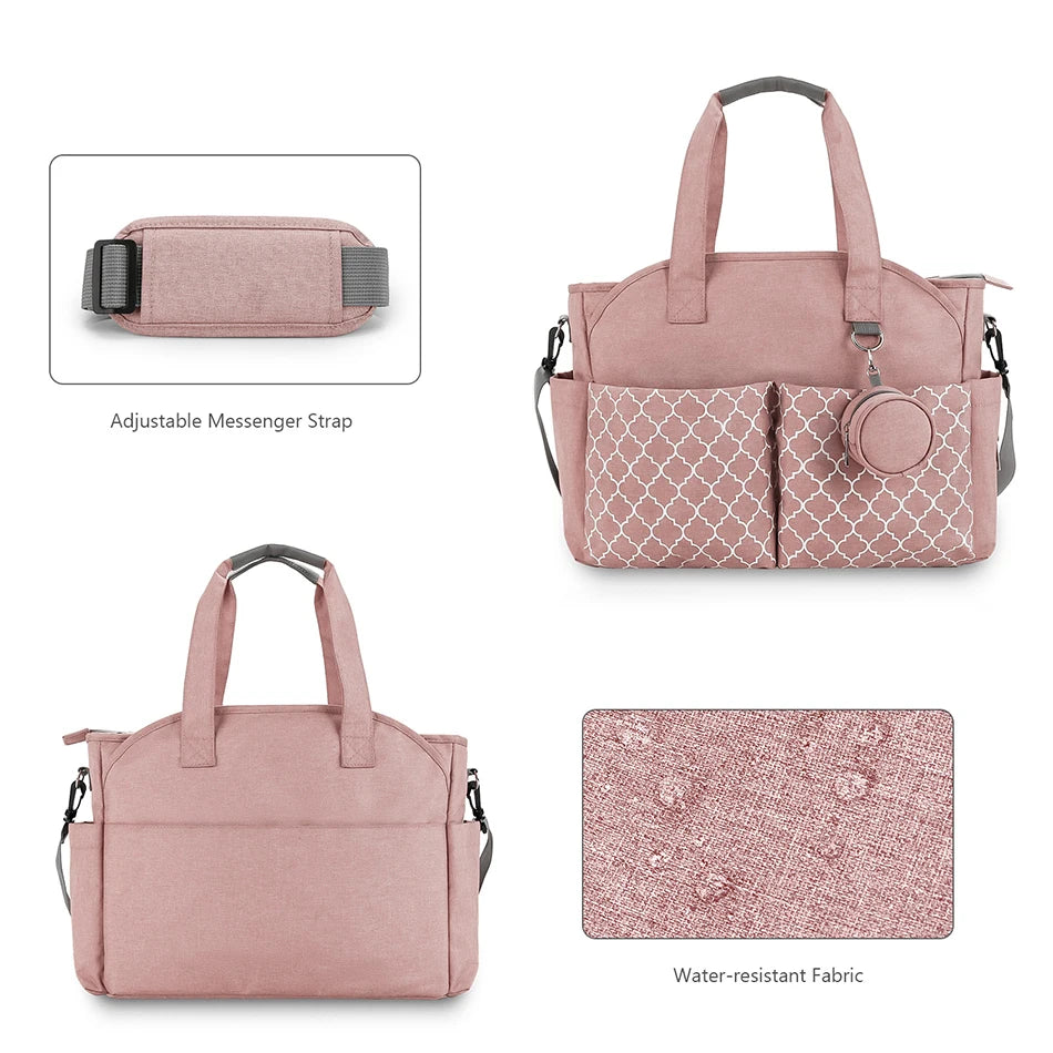 Adjustable Messenger Diaper Bag with Pacifier Holder