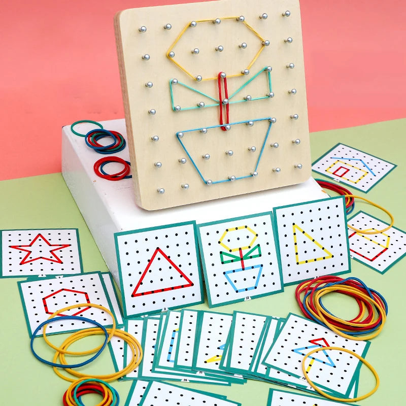 Montessori Rubber Tie Nail Board Toy