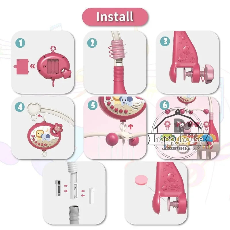 Musical Baby Crib Mobile with Projection & Remote