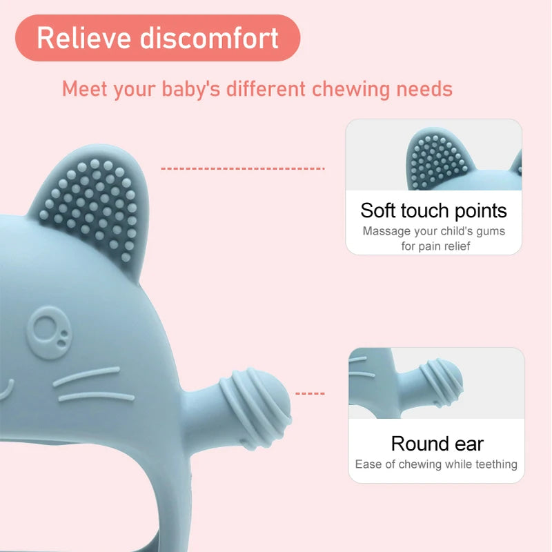 1PC Animal-Shaped Silicone Teething Glove – BPA-Free Baby Toy
