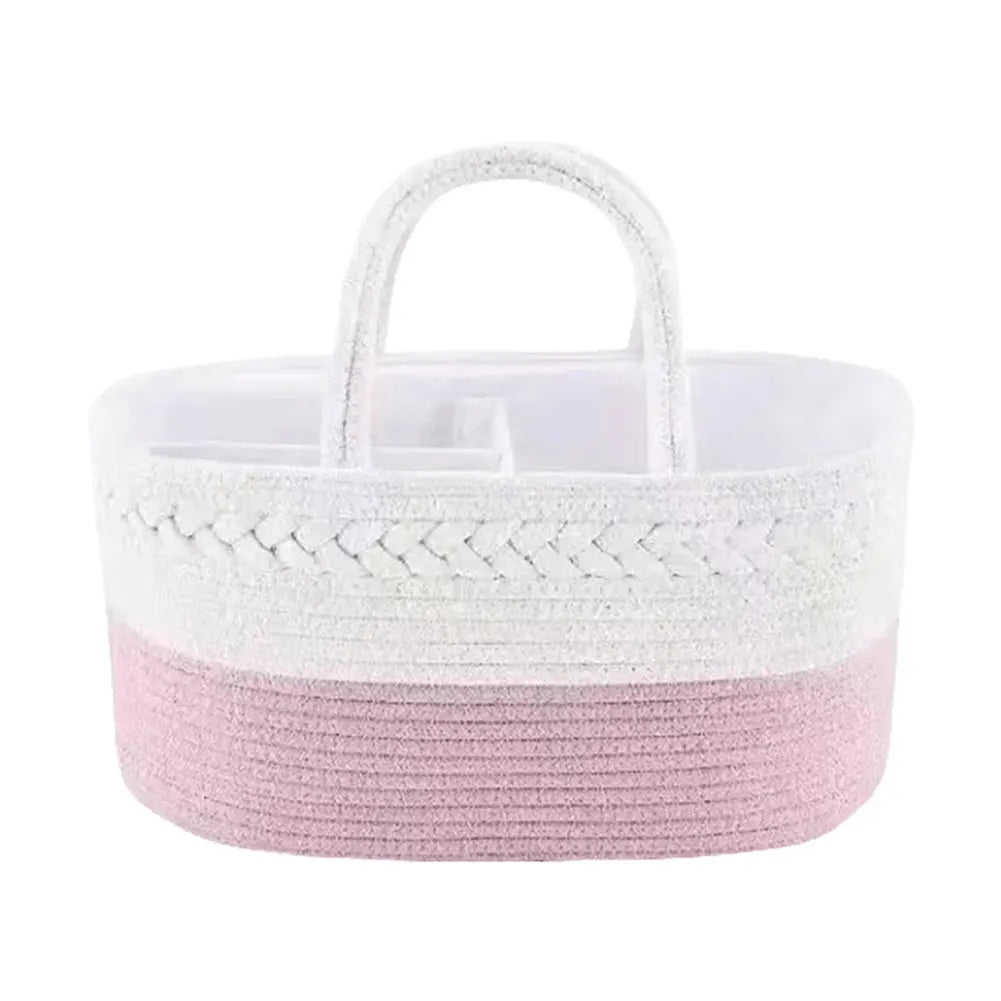 Cotton Rope Baby Diaper Caddy Organizer