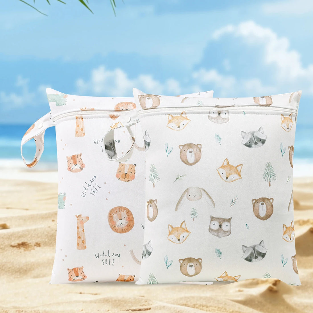 Elinfant 2PCS Waterproof Wet Dry Hanging Bags for Travel & Diapers