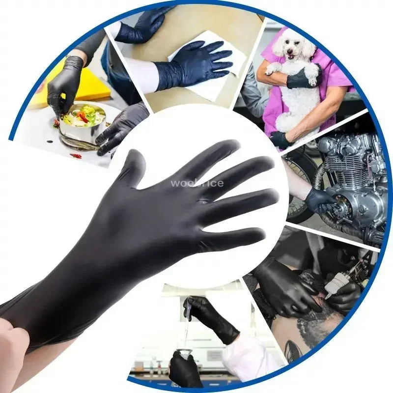 Black XL Disposable PVC Gloves – Latex-Free for Household & Industrial Use