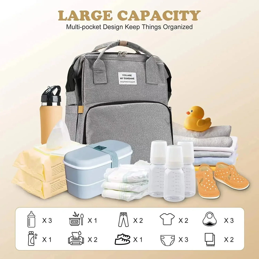 Foldable Diaper Bag with Changing Station