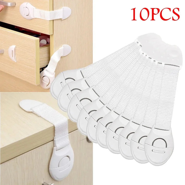 10PCS Baby Safety Latches – Multifunctional Drawer & Cabinet Locks