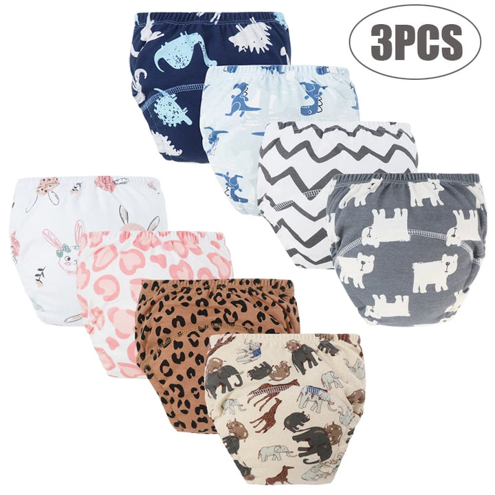 3Pcs Washable Baby Diaper Training Pants