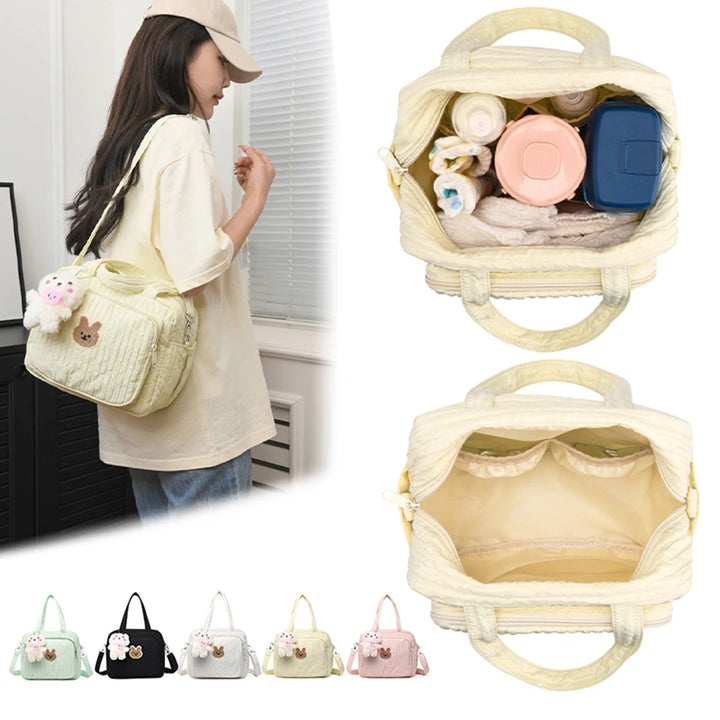 Baby Diaper Bag with Cartoon Pendant