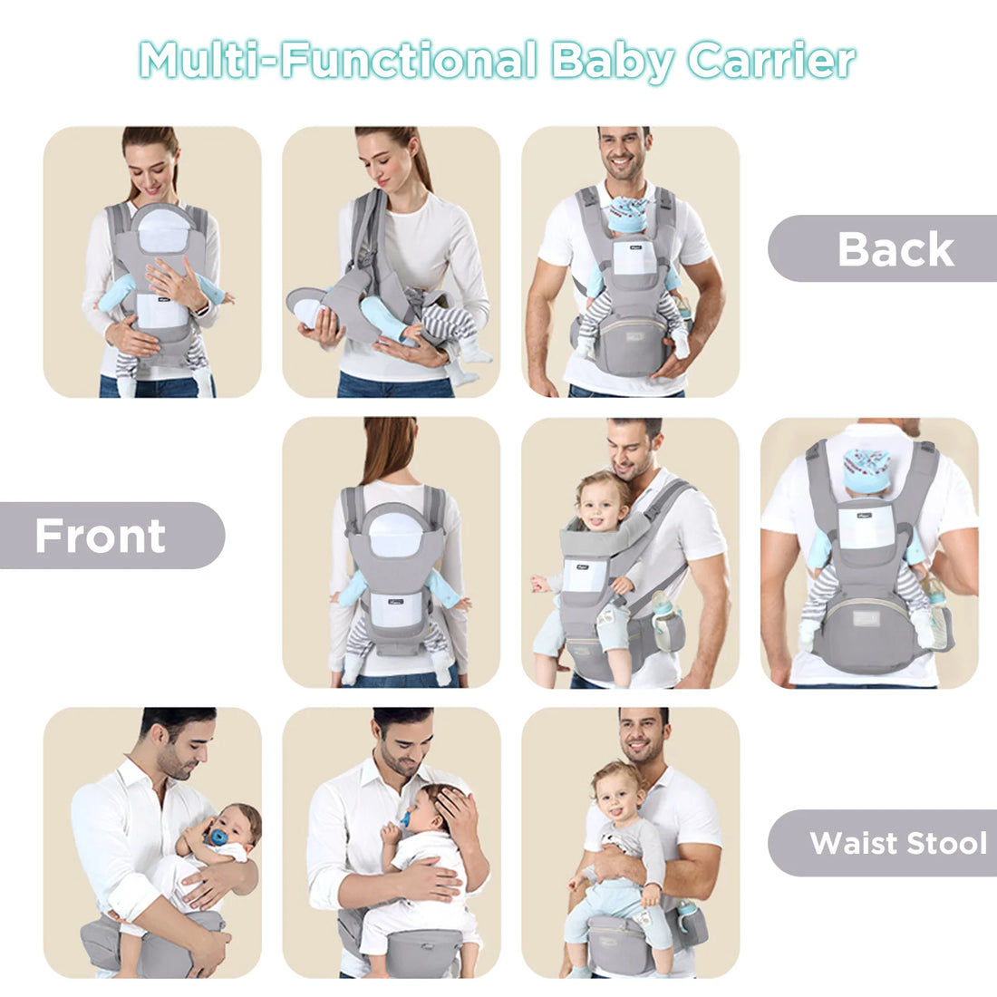 Ergonomic Infant Baby Carrier Backpack
