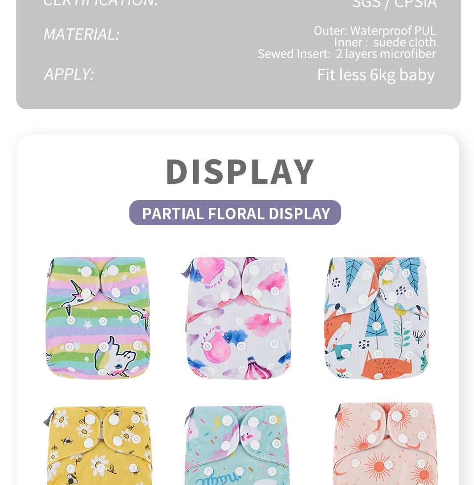 Newborn Suede Adjustable Cloth Diapers