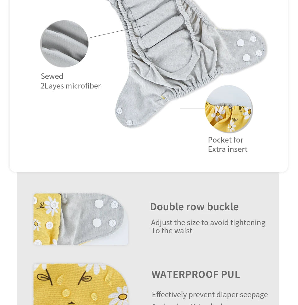 Newborn Suede Adjustable Cloth Diapers