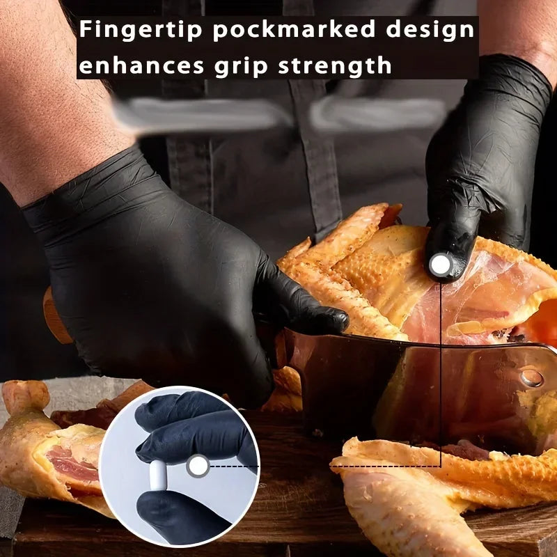 Black XL Disposable PVC Gloves – Latex-Free for Household & Industrial Use