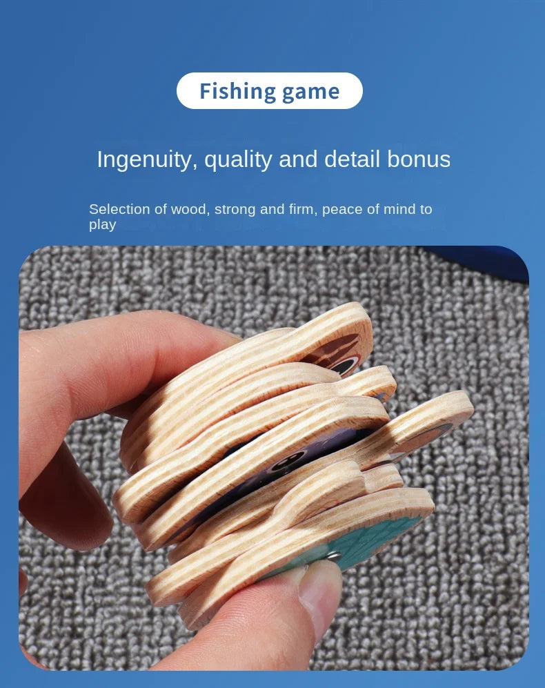 Montessori Wooden Fishing Toy – Marine Life Game