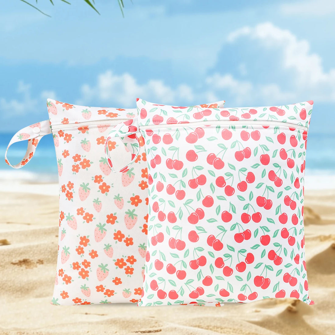 Elinfant 2PCS Waterproof Wet Dry Hanging Bags for Travel & Diapers