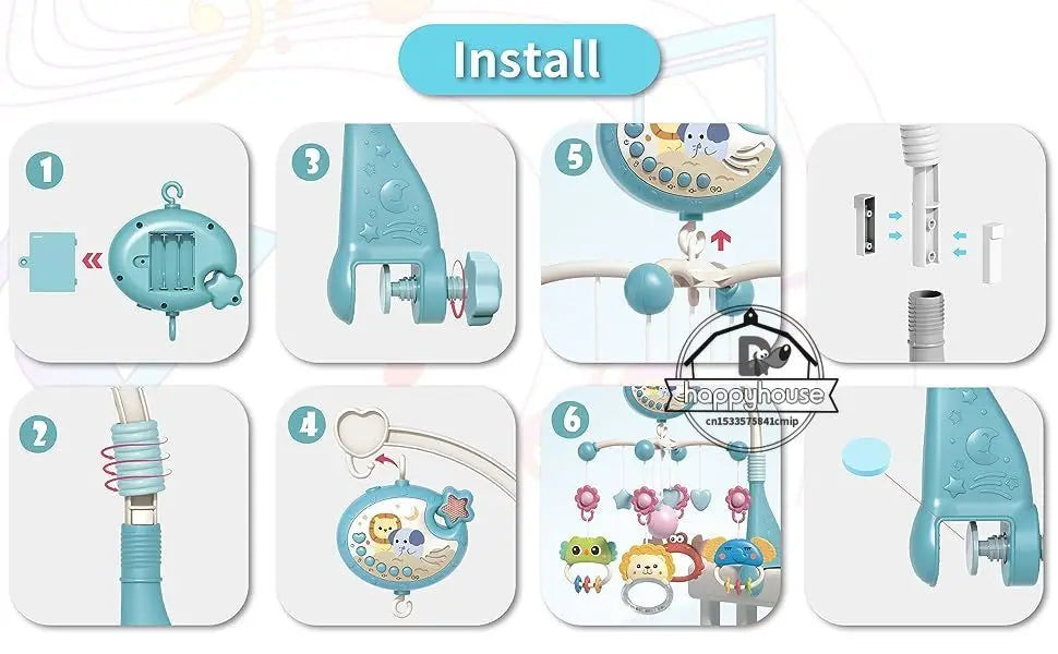 Musical Baby Crib Mobile with Projection & Remote