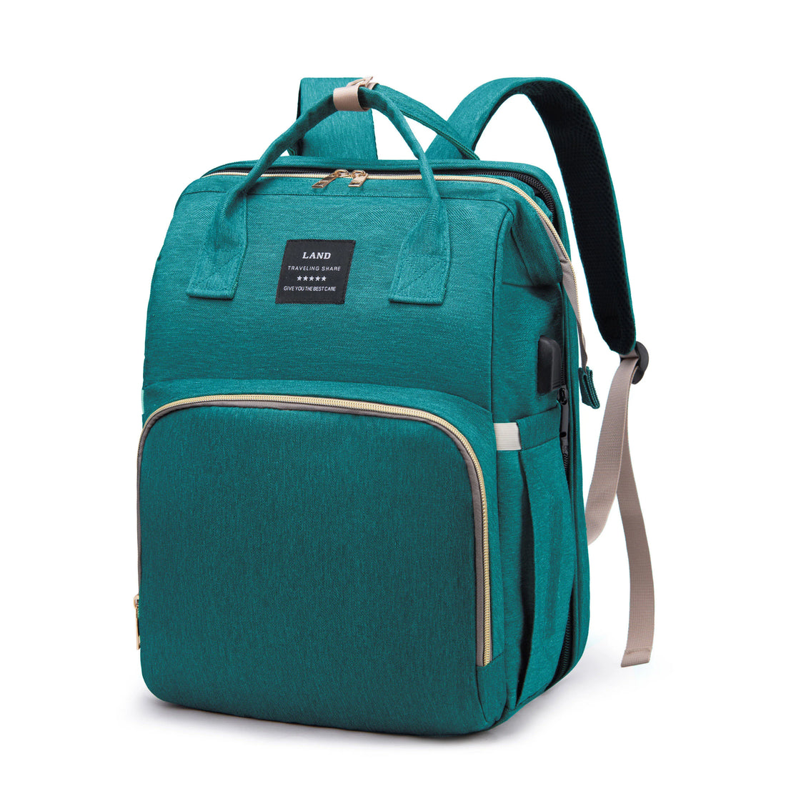 Portable Mommy Bag with Foldable Crib – Travel Diaper Backpack