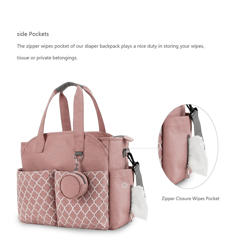 Adjustable Messenger Diaper Bag with Pacifier Holder