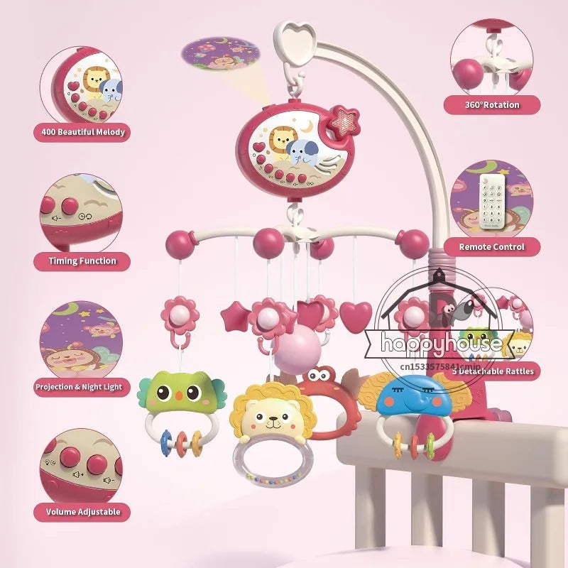 Musical Baby Crib Mobile with Projection & Remote
