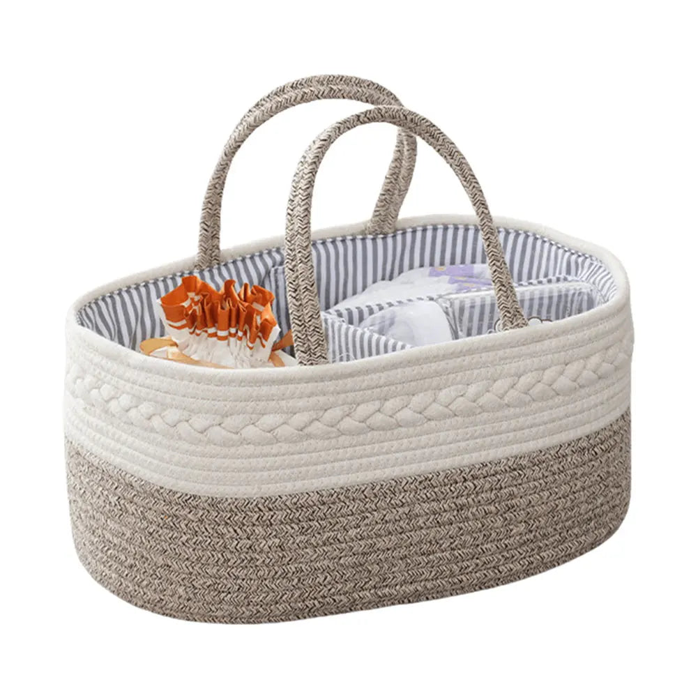 Cotton Rope Baby Diaper Caddy Organizer