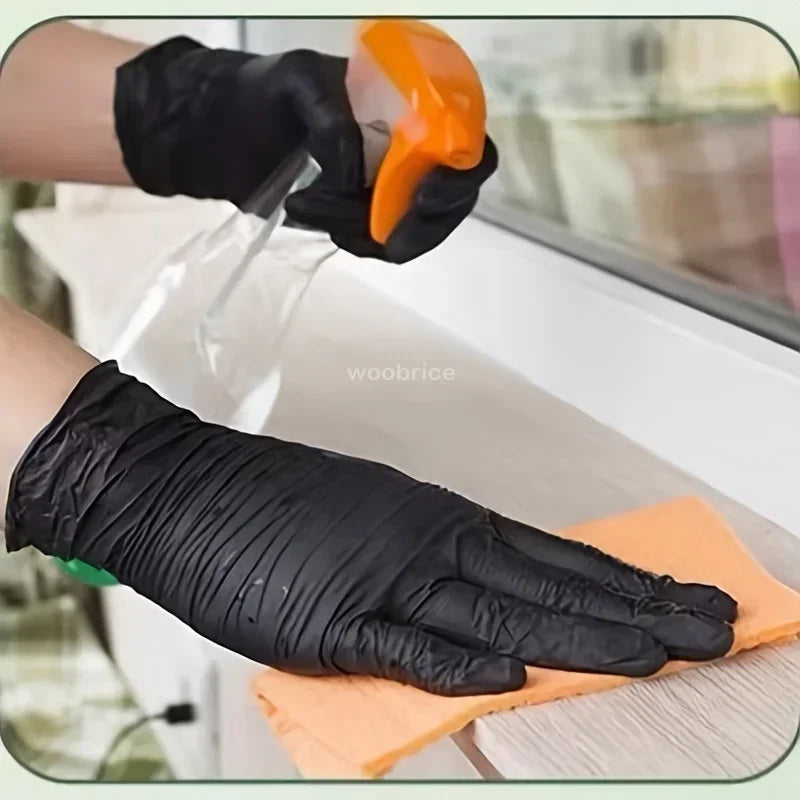 Black XL Disposable PVC Gloves – Latex-Free for Household & Industrial Use