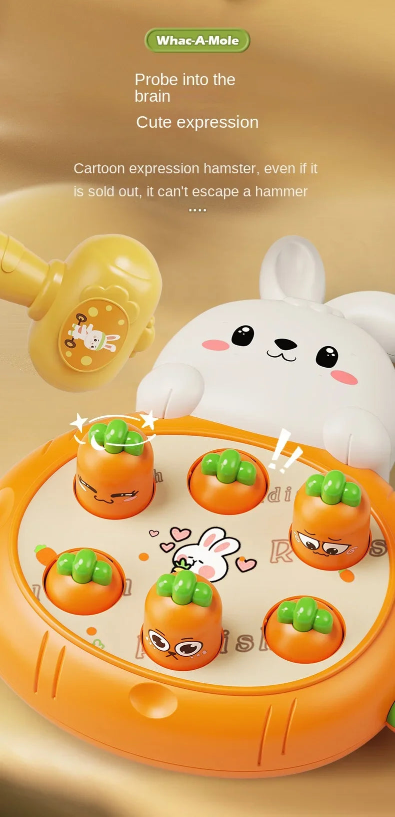 Cartoon Montessori Animal Knocking Game Toy