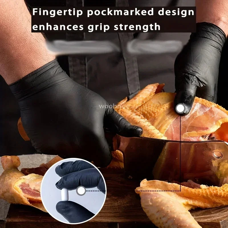 Black XL Disposable PVC Gloves – Latex-Free for Household & Industrial Use