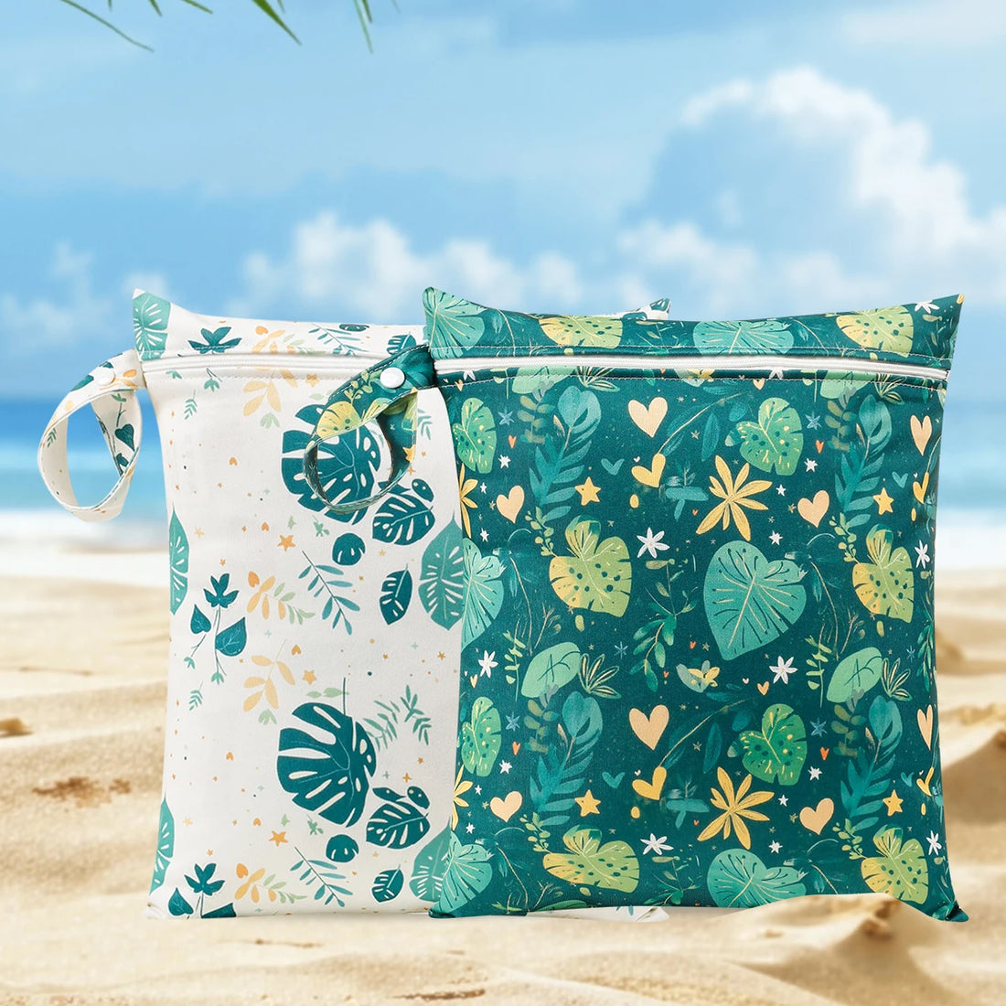 Elinfant 2PCS Waterproof Wet Dry Hanging Bags for Travel & Diapers