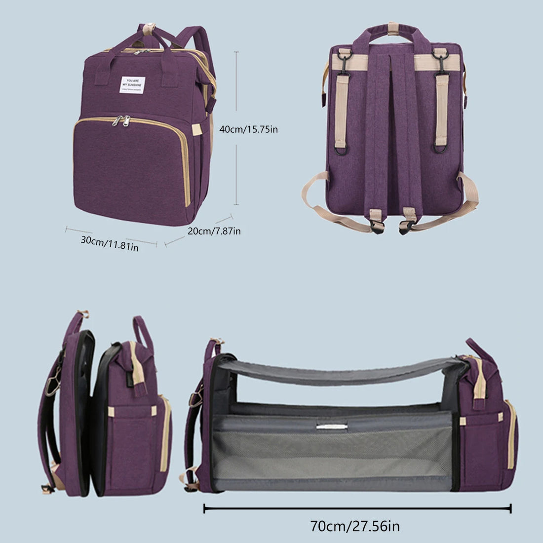 Foldable Diaper Bag with Changing Station