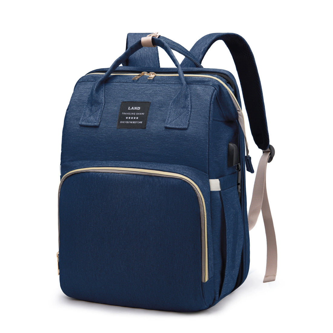 Portable Mommy Bag with Foldable Crib – Travel Diaper Backpack