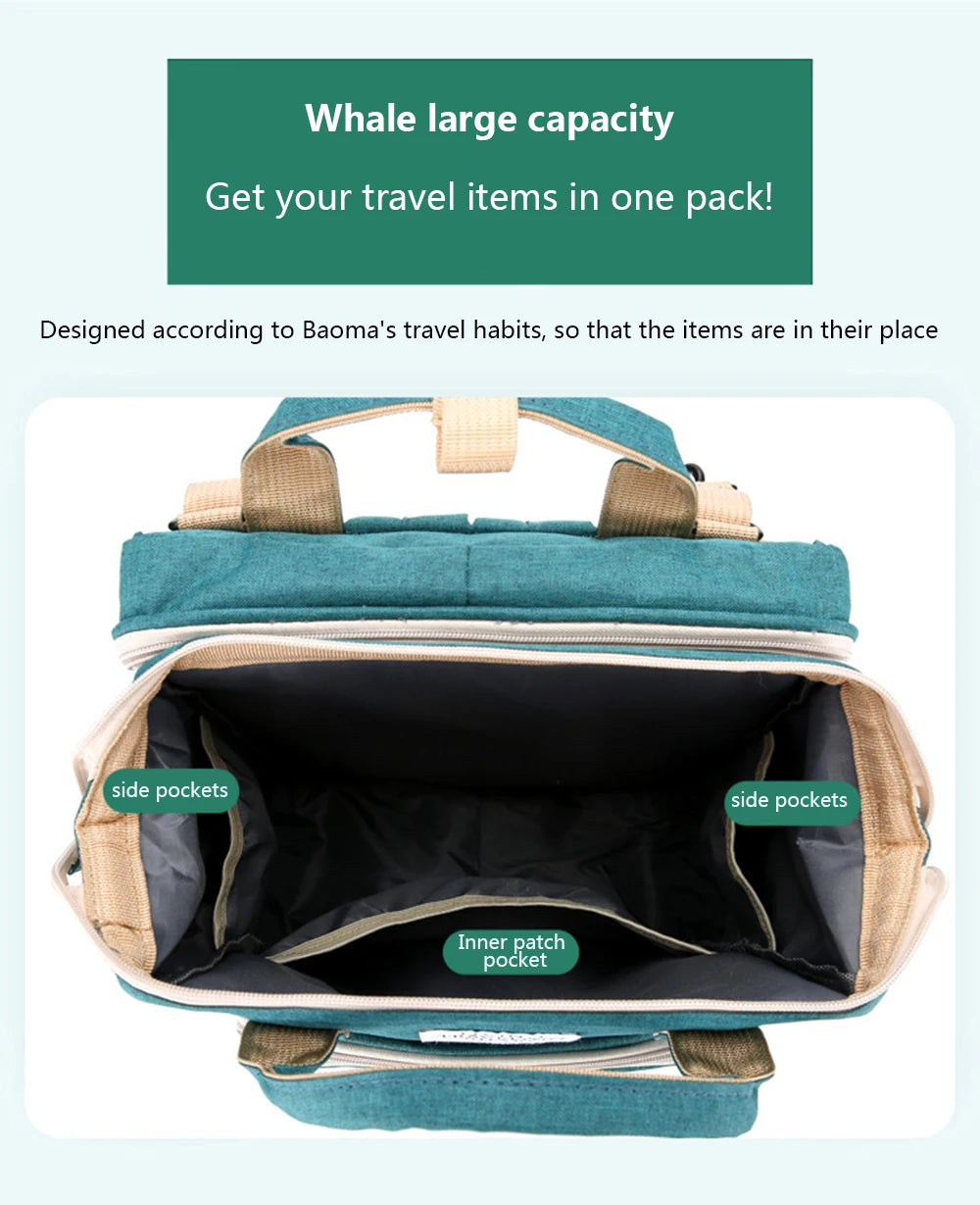 Lightweight Folding Mommy Bag with Crib – Baby Travel Backpack