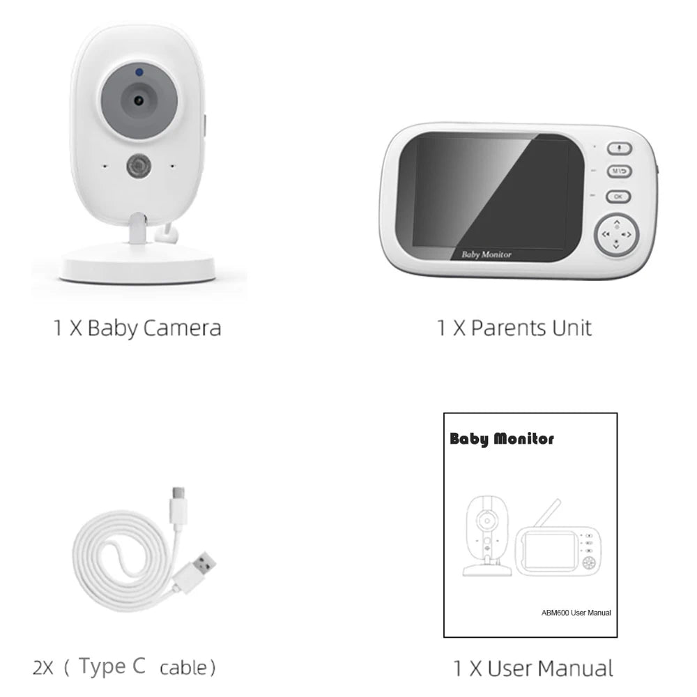 3.5" Video Baby Monitor with Night Vision