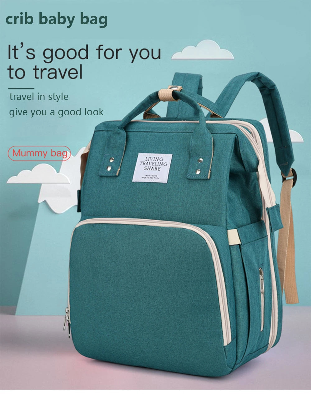 Lightweight Folding Mommy Bag with Crib – Baby Travel Backpack