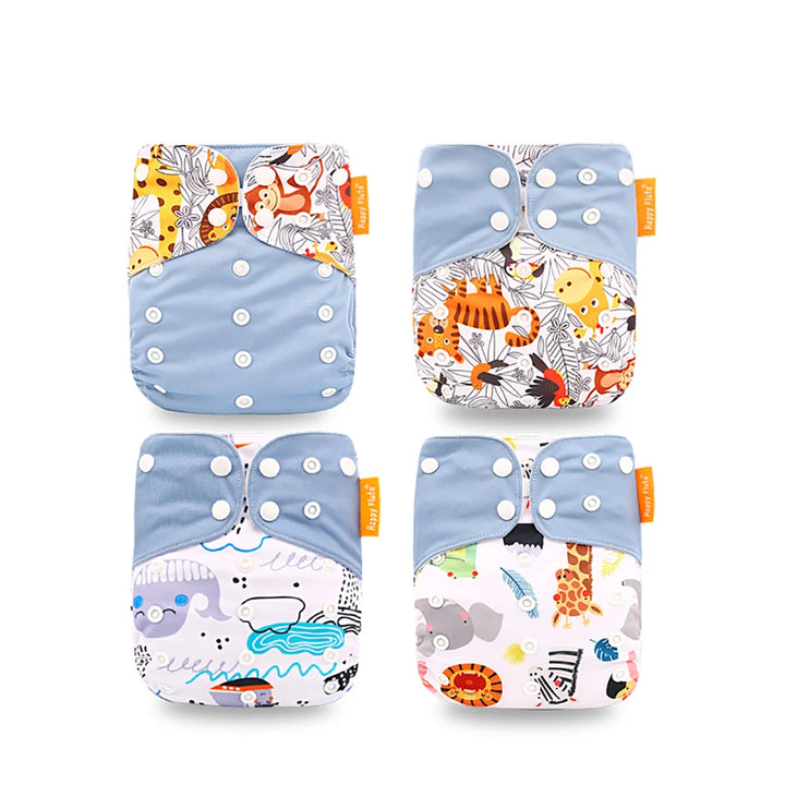 4Pcs Eco-Friendly Reusable Cloth Diapers