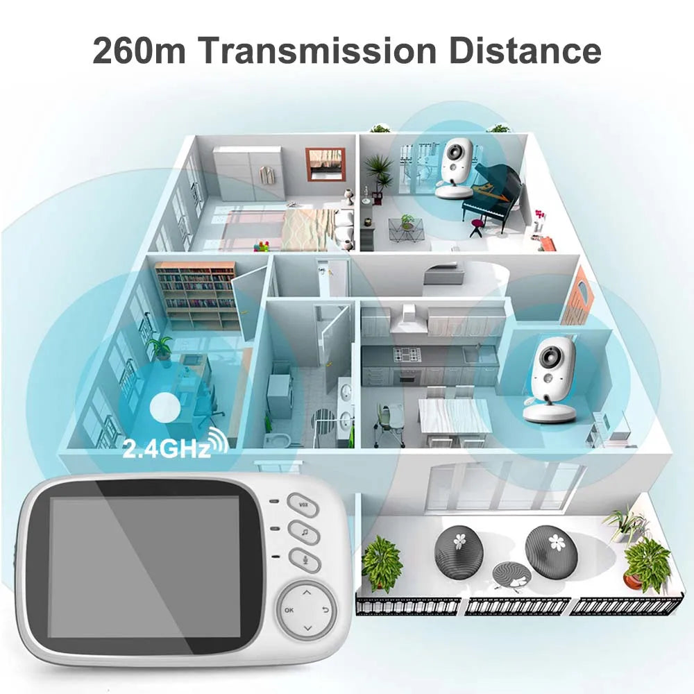 3.5" Video Baby Monitor with Night Vision