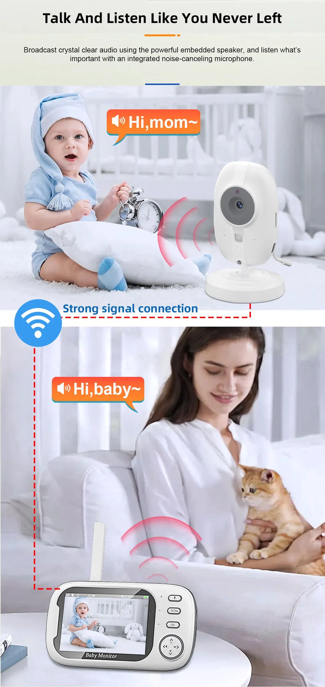3.5" Video Baby Monitor with Night Vision