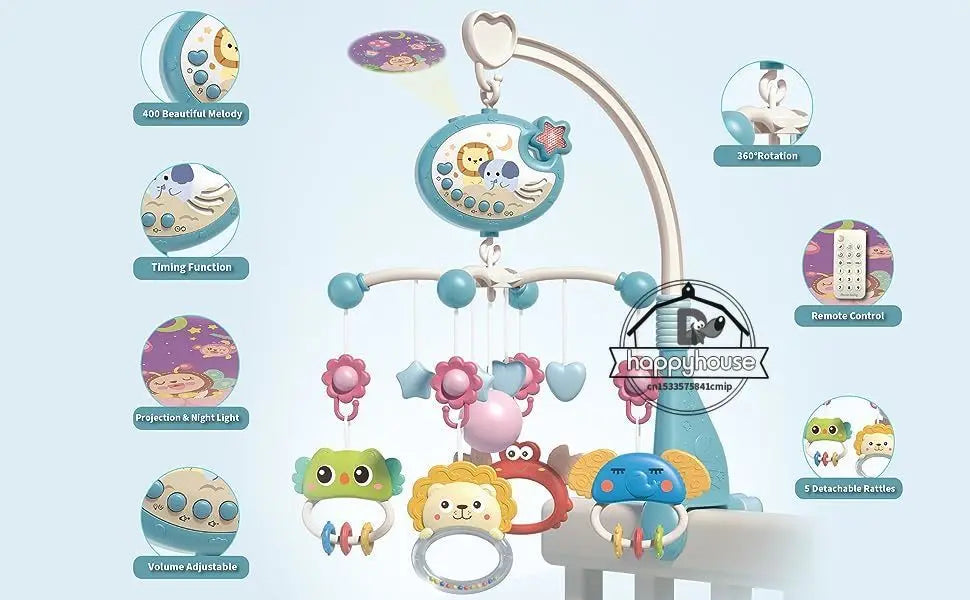 Musical Baby Crib Mobile with Projection & Remote
