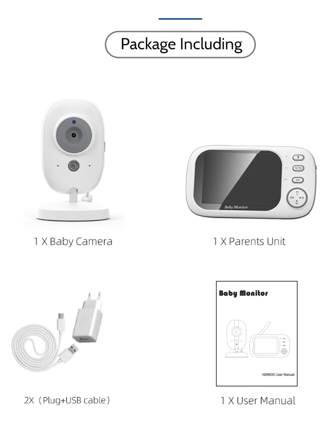 3.5" Video Baby Monitor with Night Vision