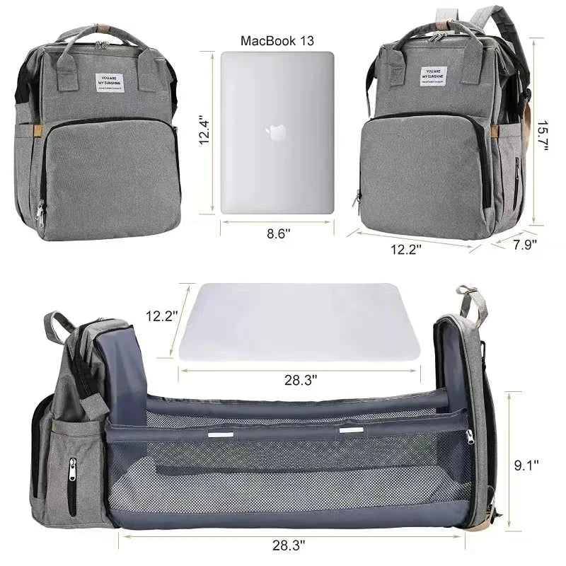 Foldable Diaper Bag with Changing Station