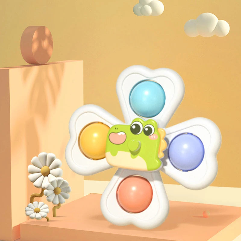 3-in-1 Suction Cup Spinner Toy – Teether, Rattle & Bath Toy