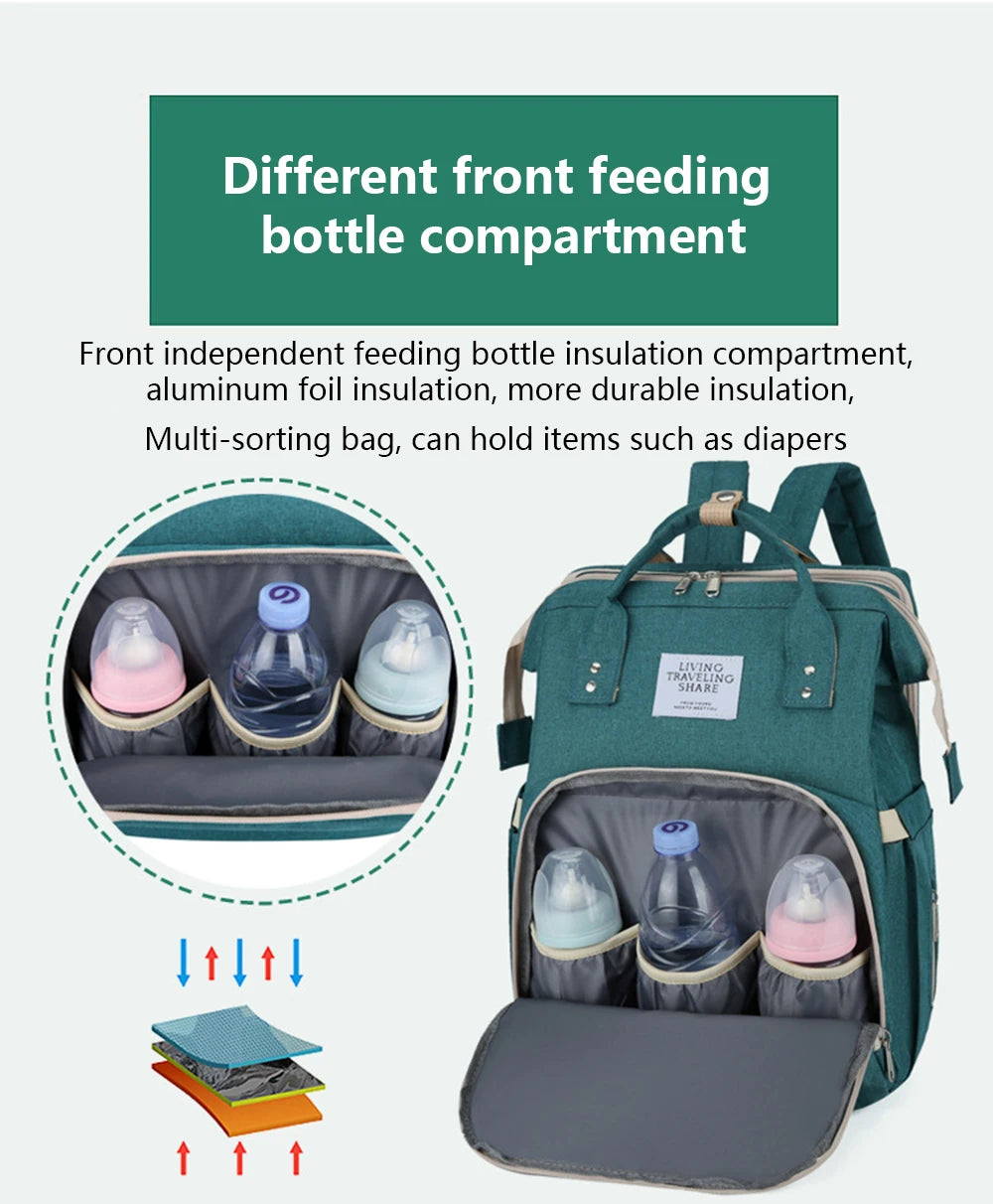 Lightweight Folding Mommy Bag with Crib – Baby Travel Backpack