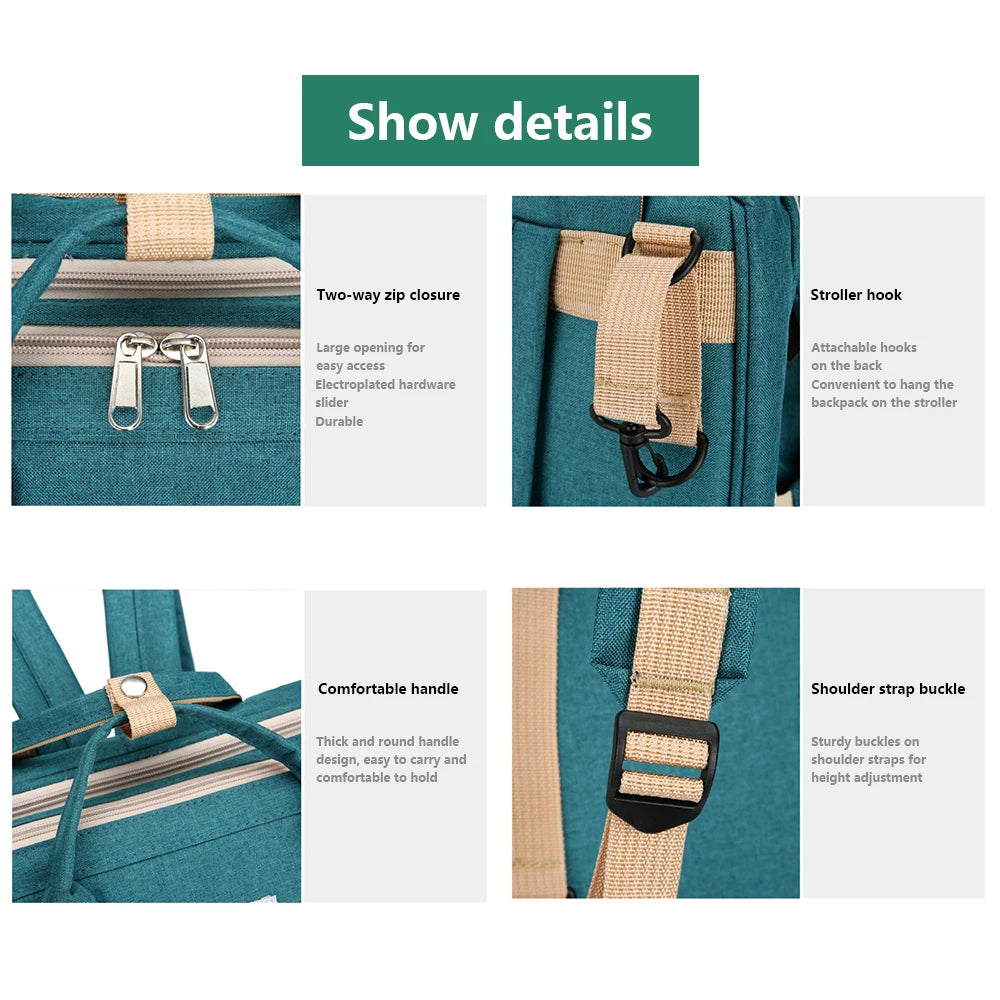 Lightweight Folding Mommy Bag with Crib – Baby Travel Backpack