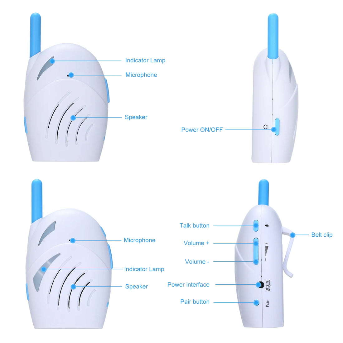 Portable 2.4GHz Wireless Baby Monitor – Two-Way Audio & Cry Detection
