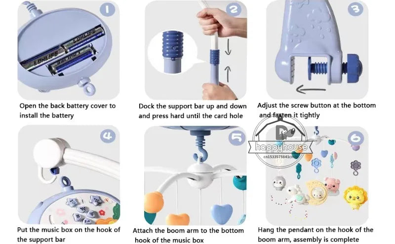 Musical Baby Crib Mobile with Projection & Remote