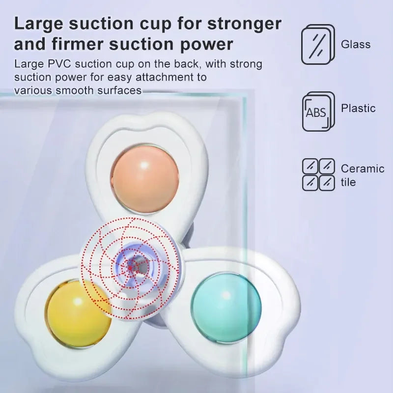 3-in-1 Suction Cup Spinner Toy – Teether, Rattle & Bath Toy