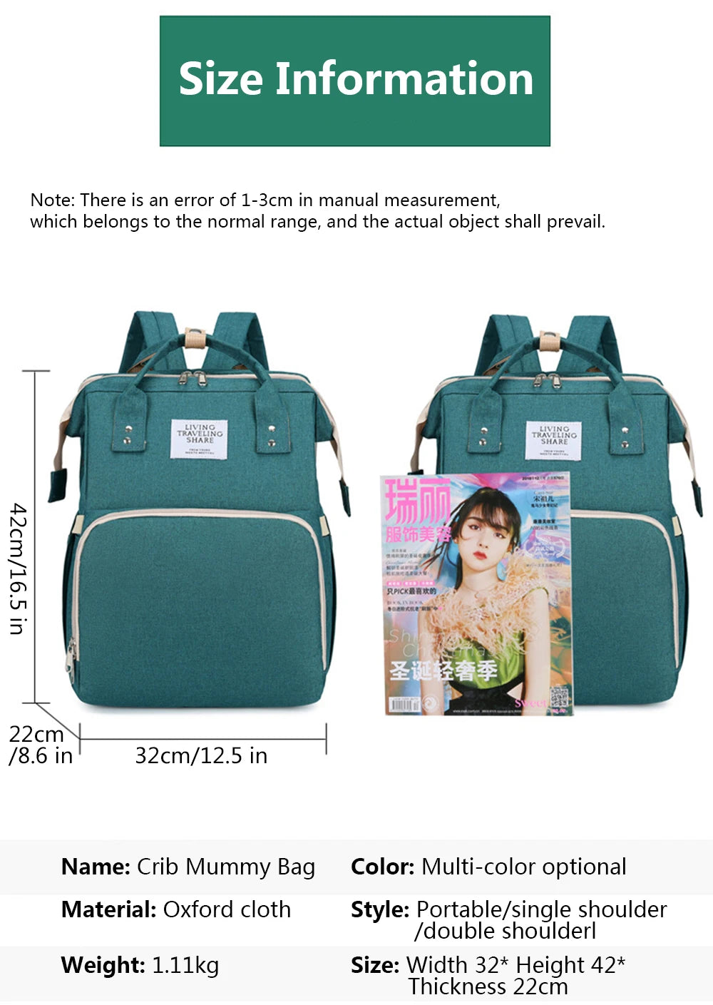 Lightweight Folding Mommy Bag with Crib – Baby Travel Backpack